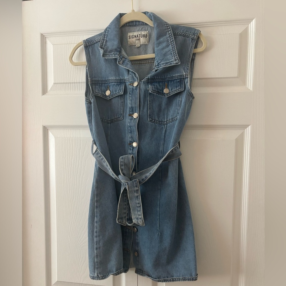 Blue Denim Sleeveless Dress